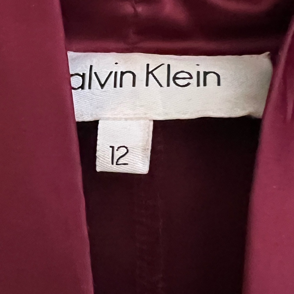 Calvin Klein Red Ruched Mandarin Collar Blouse - Picture 4 of 5
